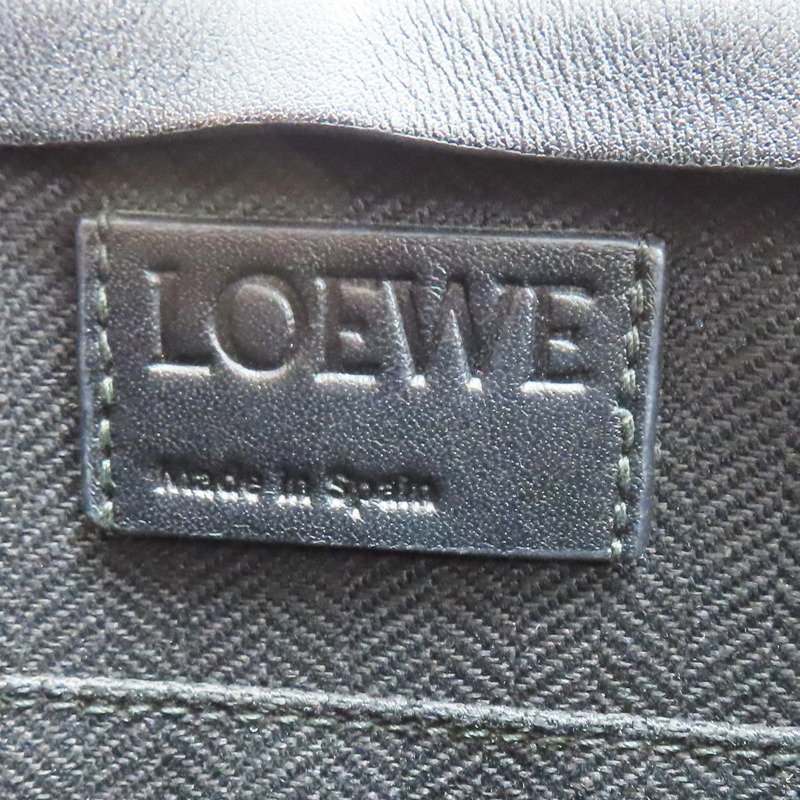 黑色 牛皮 拉鍊 肩背包 LOEWE 羅威】-6
