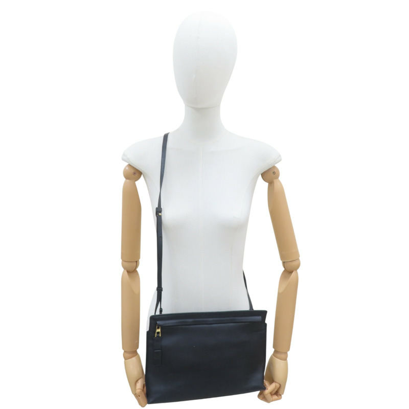 黑色 牛皮 拉鍊 肩背包 LOEWE 羅威】-8