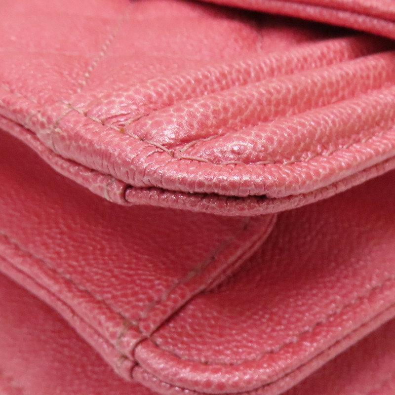 粉色 荔枝紋 牛皮 North South BOY 鍊帶 金扣 肩背包【CHANEL 香奈兒】 AS0130-13