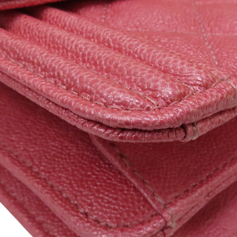 粉色 荔枝紋 牛皮 North South BOY 鍊帶 金扣 肩背包【CHANEL 香奈兒】 AS0130-14