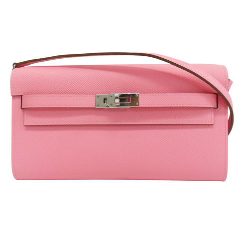 奶昔粉 Epsom牛皮 Kelly To go 肩背包 Z刻 銀釦【HERMES 愛馬仕】