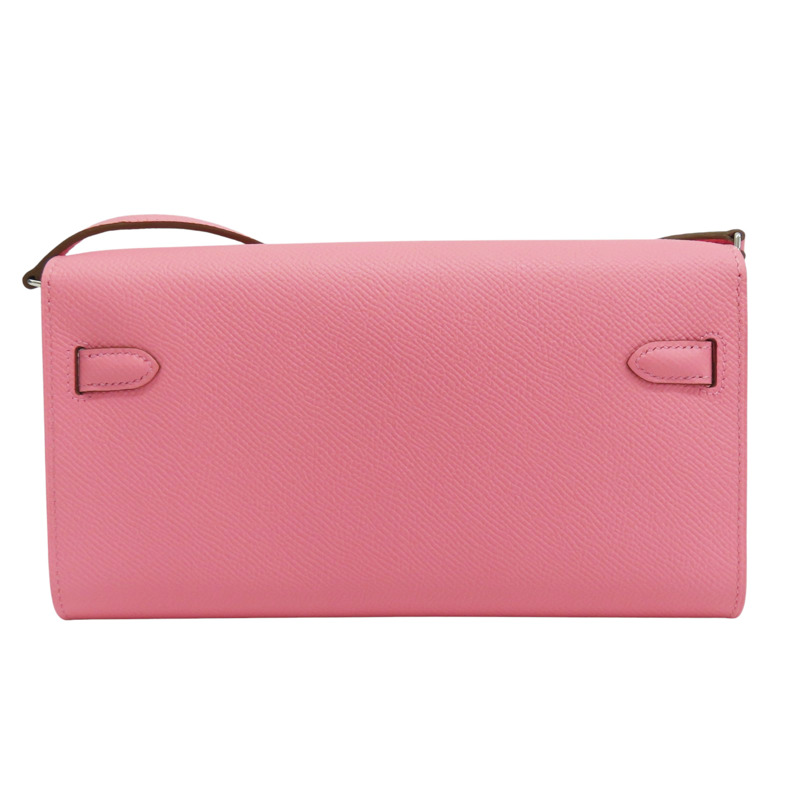 奶昔粉 Epsom牛皮 Kelly To go 肩背包 Z刻 銀釦【HERMES 愛馬仕】-1