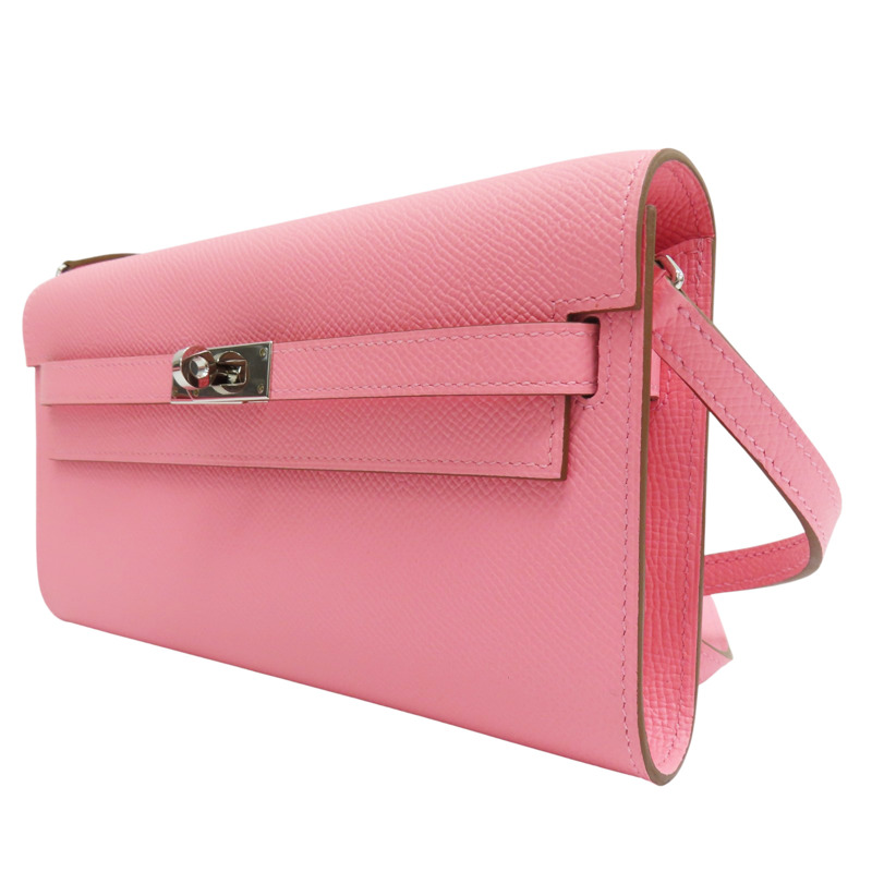 奶昔粉 Epsom牛皮 Kelly To go 肩背包 Z刻 銀釦【HERMES 愛馬仕】-2