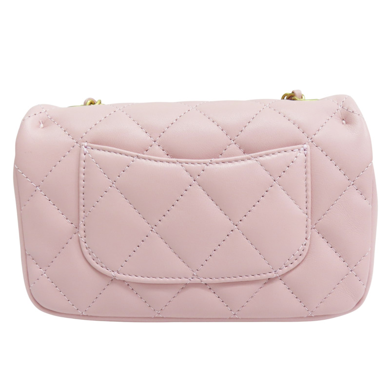 粉色 羊皮 愛心鍊帶 肩背包 金釦【CHANEL 香奈兒】 AS3456-1