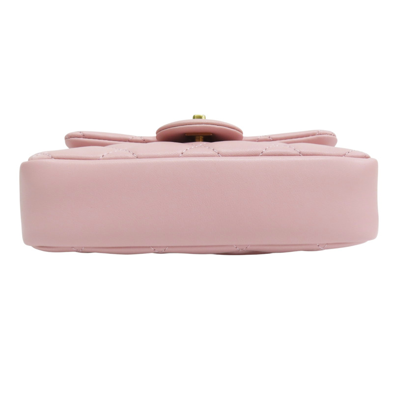 粉色 羊皮 愛心鍊帶 肩背包 金釦【CHANEL 香奈兒】 AS3456-3