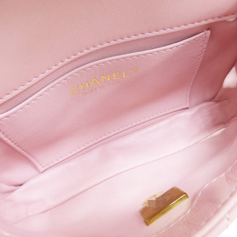 粉色 羊皮 愛心鍊帶 肩背包 金釦【CHANEL 香奈兒】 AS3456-4