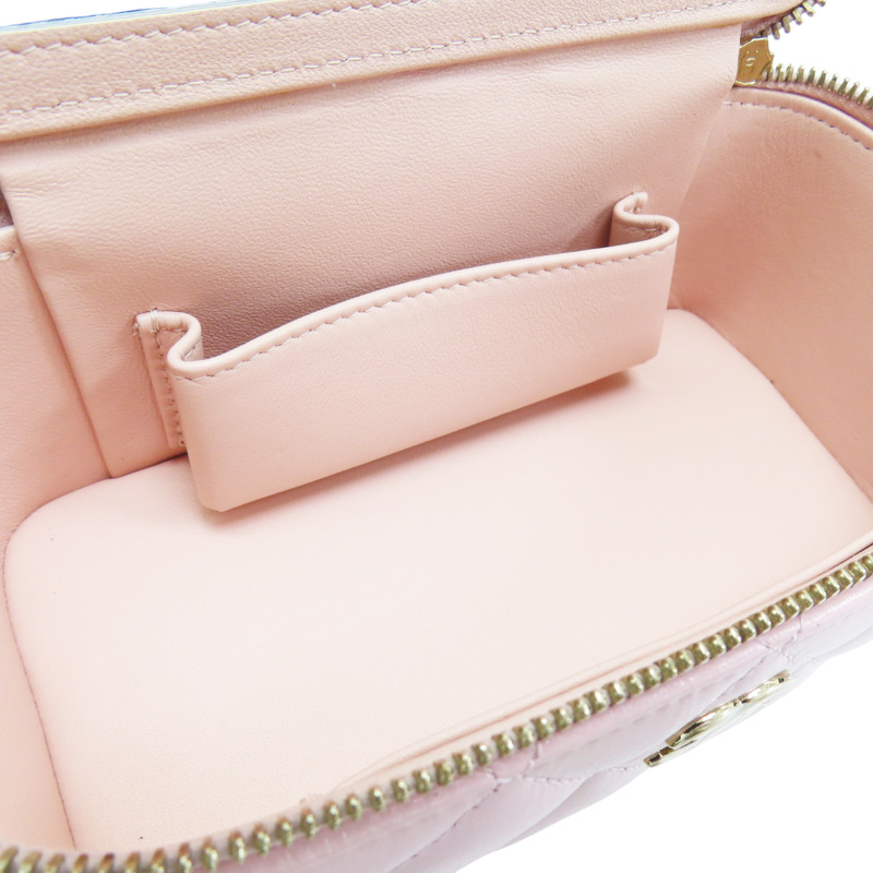 粉色 羊皮 鏈帶 化妝盒 肩背包 金釦【CHANEL 香奈兒】-4