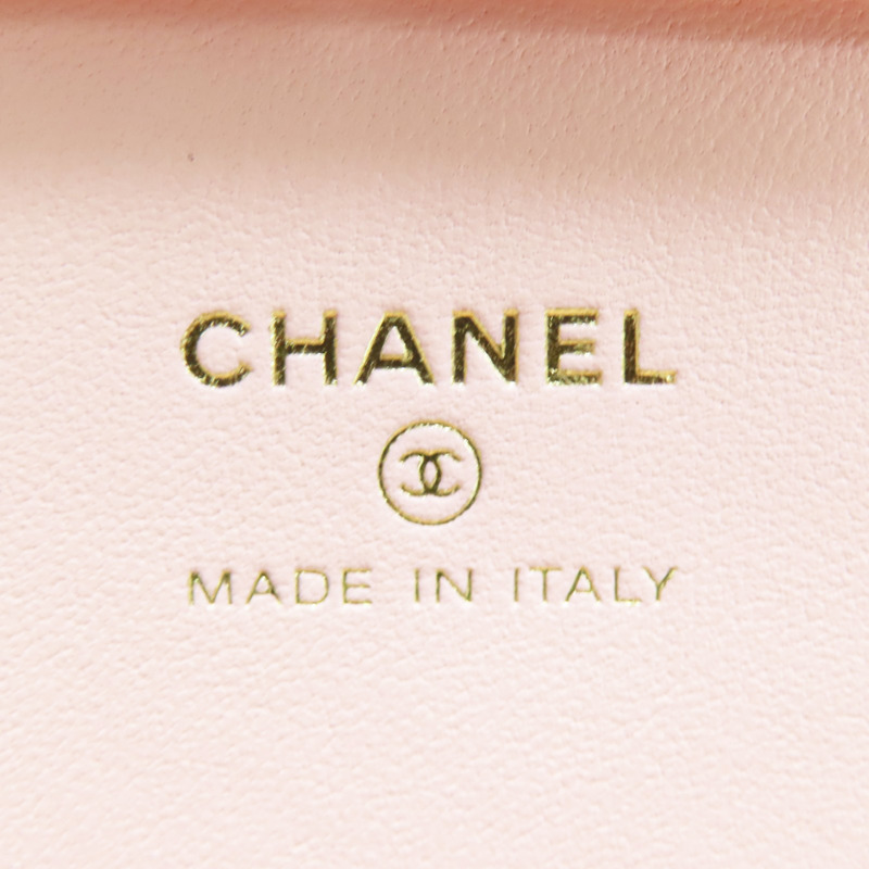 粉色 羊皮 鏈帶 化妝盒 肩背包 金釦【CHANEL 香奈兒】-6