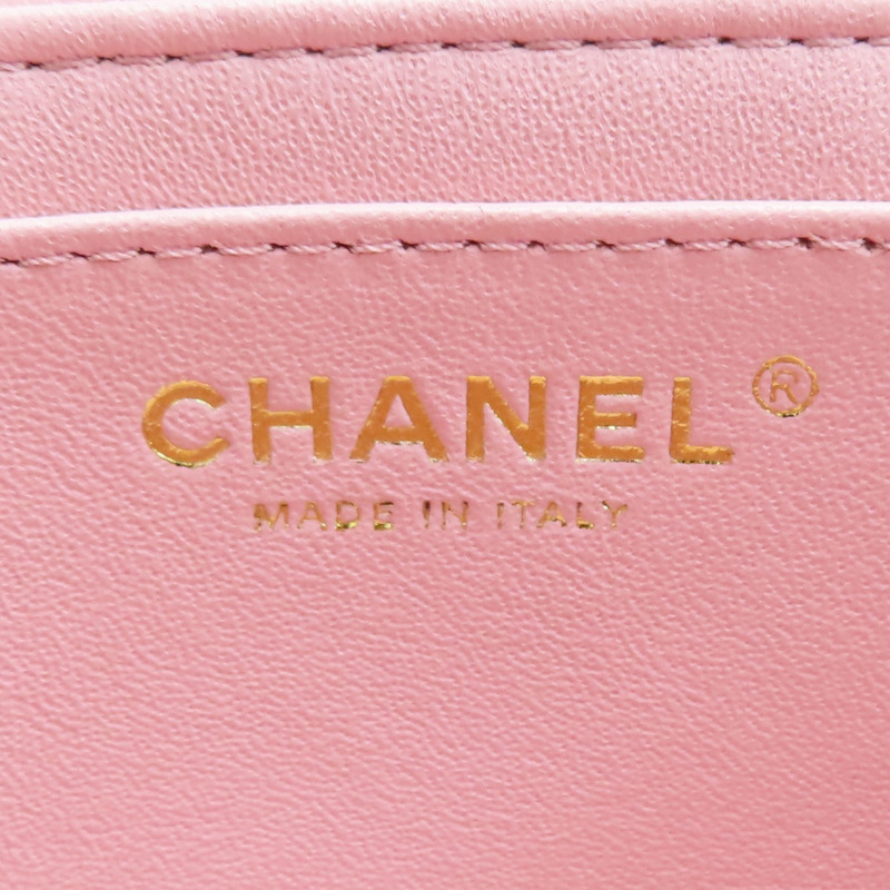 粉色 羊皮 Trendy CC 化妝箱 肩背包 金釦【CHANEL 香奈兒】 AS1626-5
