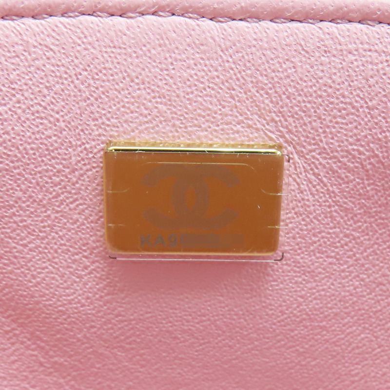 粉色 羊皮 Trendy CC 化妝箱 肩背包 金釦【CHANEL 香奈兒】 AS1626-6