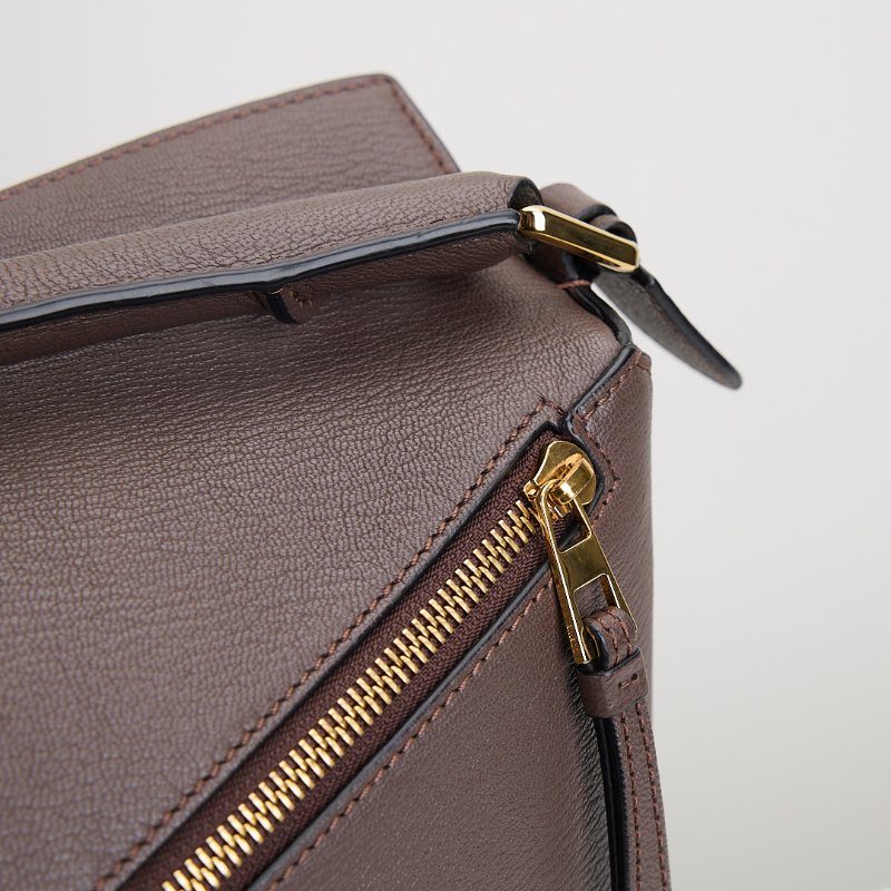 二手Loewe Puzzle edge 中號深棕色-5