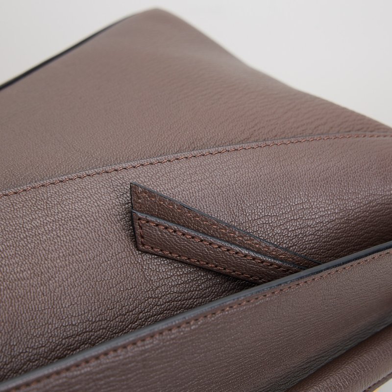 二手Loewe Puzzle edge 中號深棕色-7