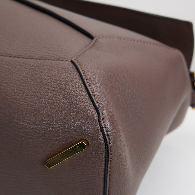 二手Loewe Puzzle edge 中號深棕色-8