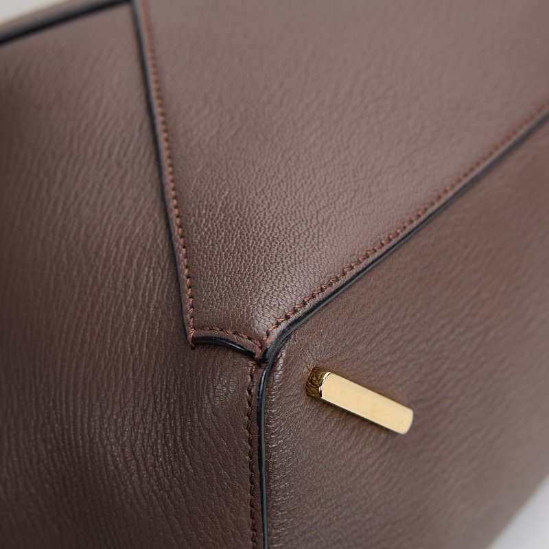 二手Loewe Puzzle edge 中號深棕色-9