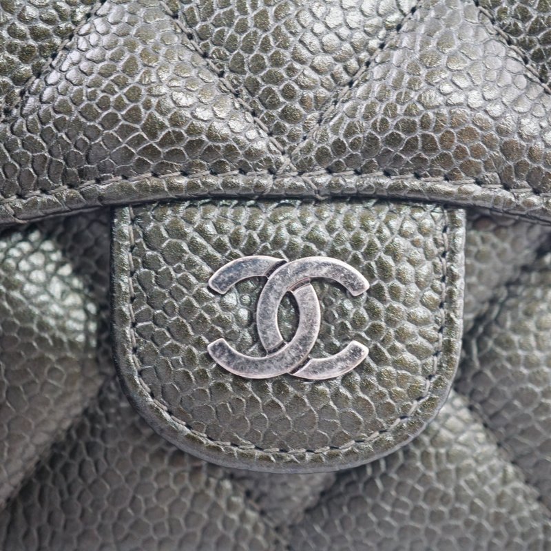 香奈兒 CHANEL 超稀有金屬墨綠色荔枝牛皮卡包 短夾 皮夾-15