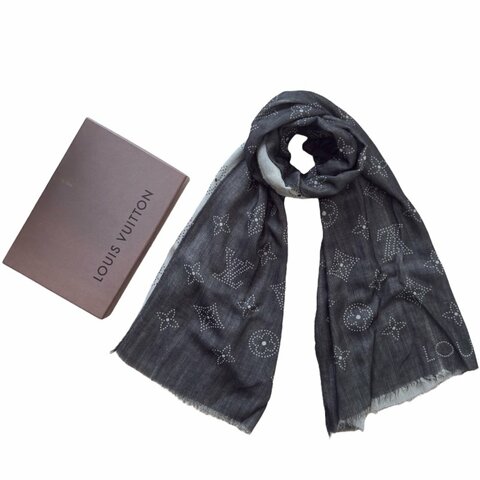 LOUIS VUITTON 老花 羊絨 圍巾 披肩