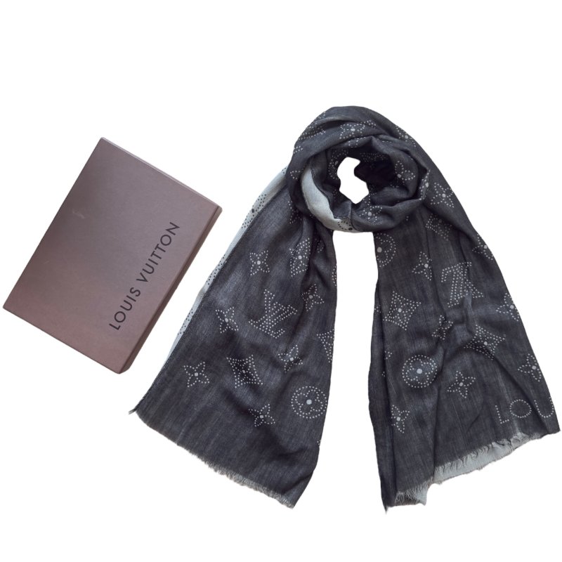 LOUIS VUITTON 老花 羊絨 圍巾 披肩-0