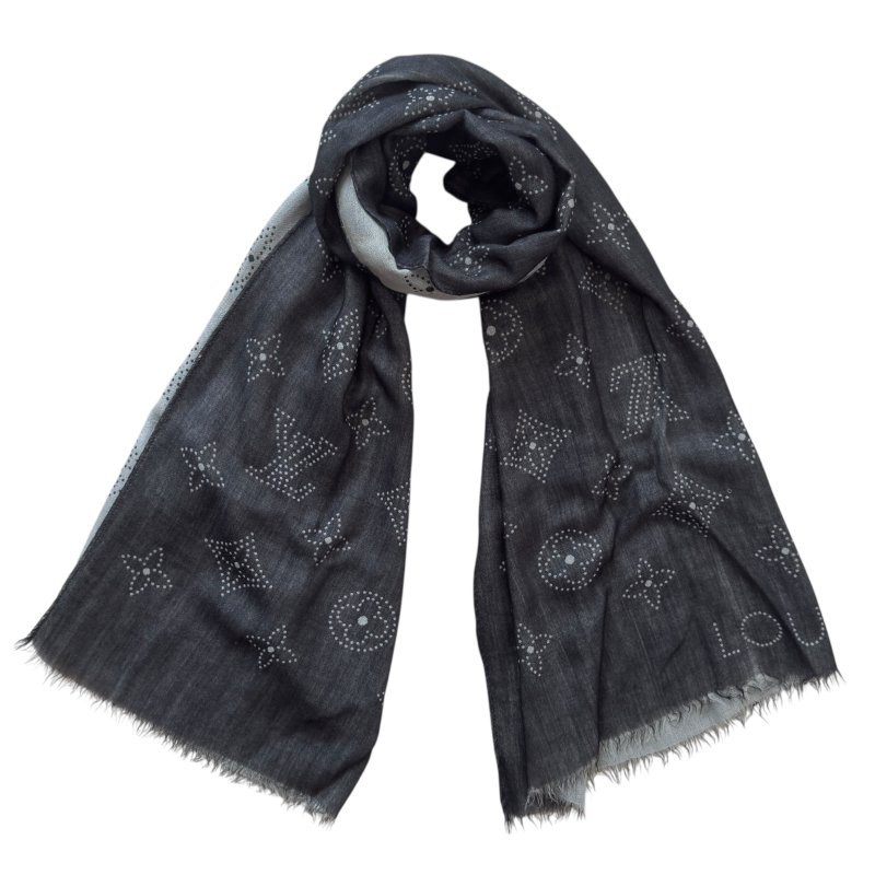 LOUIS VUITTON 老花 羊絨 圍巾 披肩-1