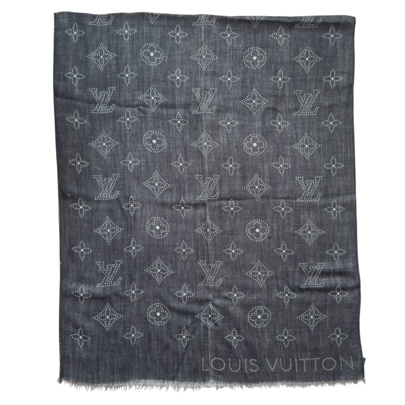 LOUIS VUITTON 老花 羊絨 圍巾 披肩-3