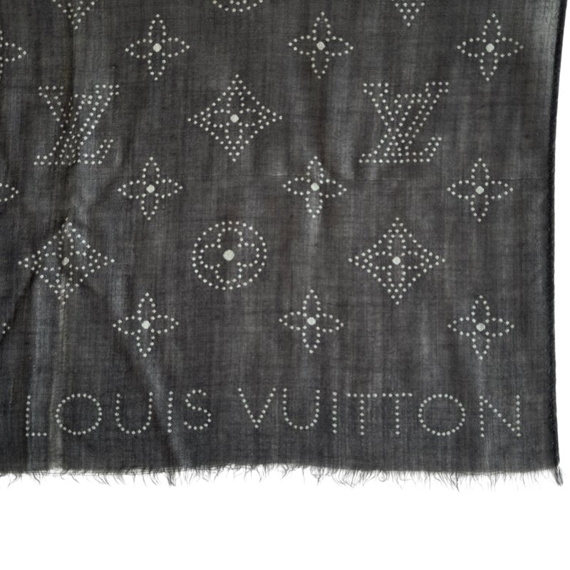 LOUIS VUITTON 老花 羊絨 圍巾 披肩-4