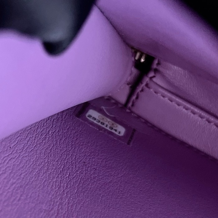 【近新閒置品】chanel 香奈兒香芋紫中號編織毛呢29開相機包手提肩背斜挎包鏈條包-16