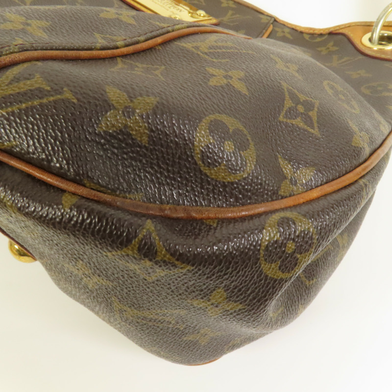 LOUIS VUITTON Monogram Galliera PM金扣肩背袋棕色-12