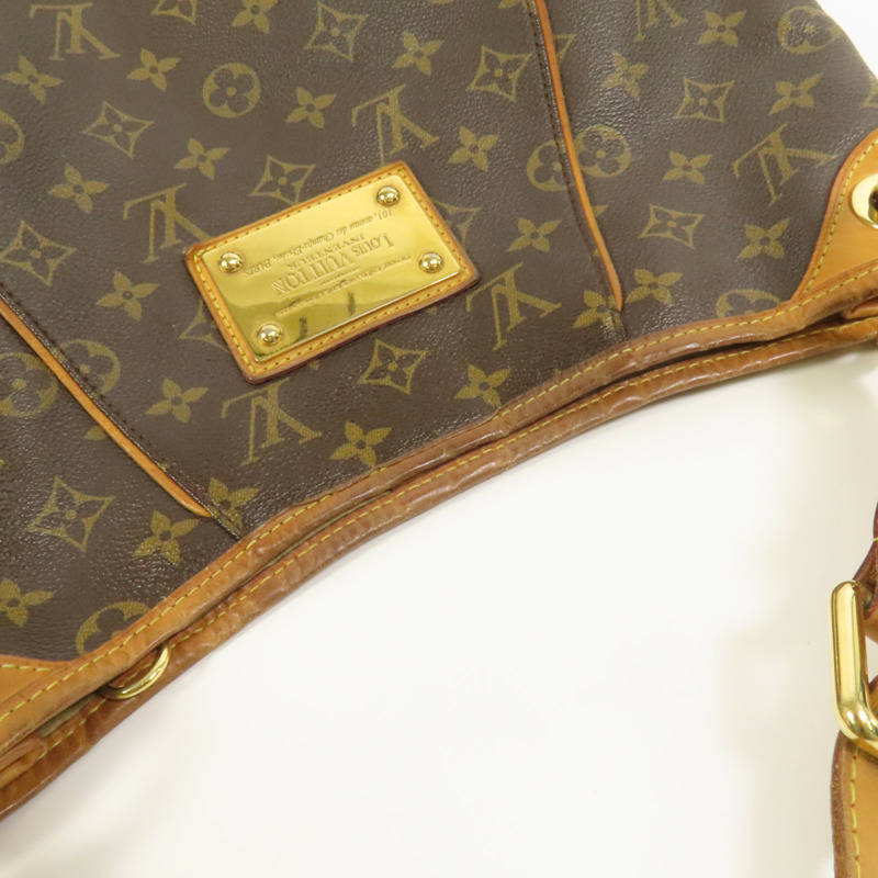 LOUIS VUITTON Monogram Galliera PM金扣肩背袋棕色-15