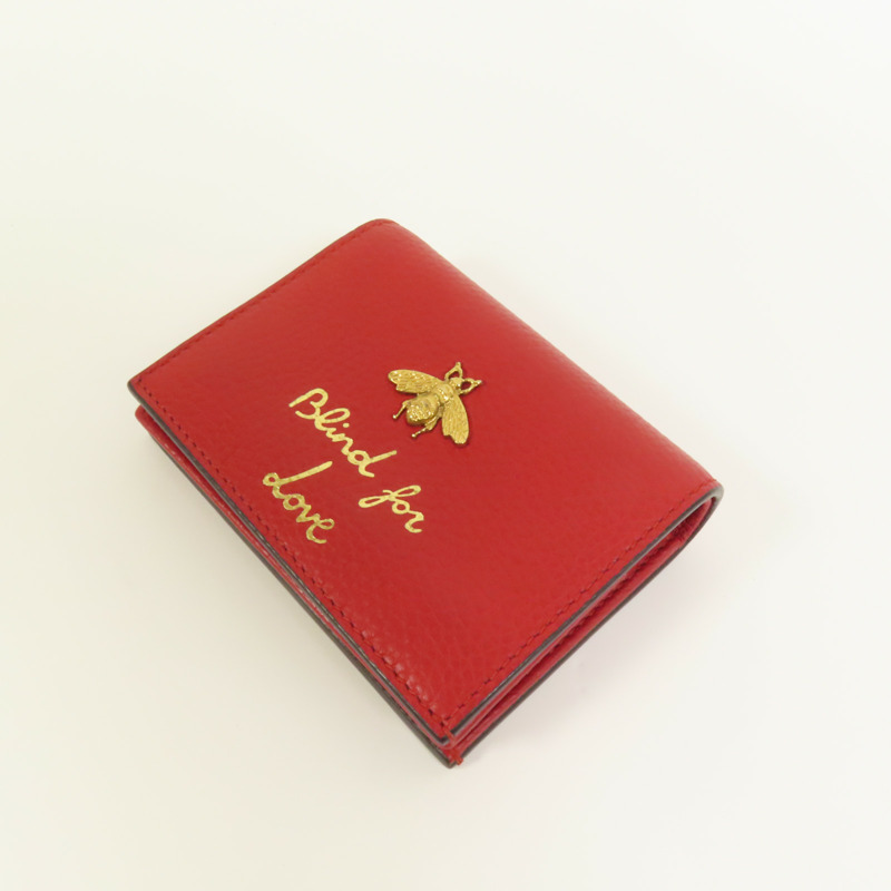 GUCCI 牛皮皮革Small Wallet金扣錢包-3