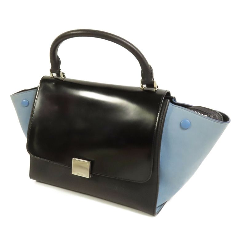 CELINE 牛皮皮革Trapeze銀扣手挽肩背兩用袋-2