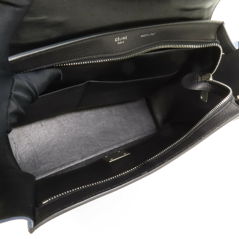 CELINE 牛皮皮革Trapeze銀扣手挽肩背兩用袋-5