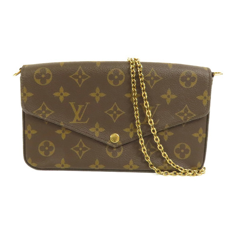 LOUIS VUITTON Monogram Pochette Felicie金扣鏈帶肩背袋
