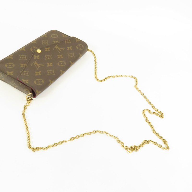 LOUIS VUITTON Monogram Pochette Felicie金扣鏈帶肩背袋-4