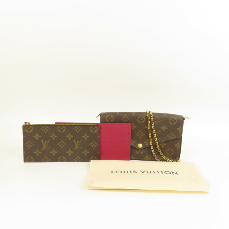 LOUIS VUITTON Monogram Pochette Felicie金扣鏈帶肩背袋-10