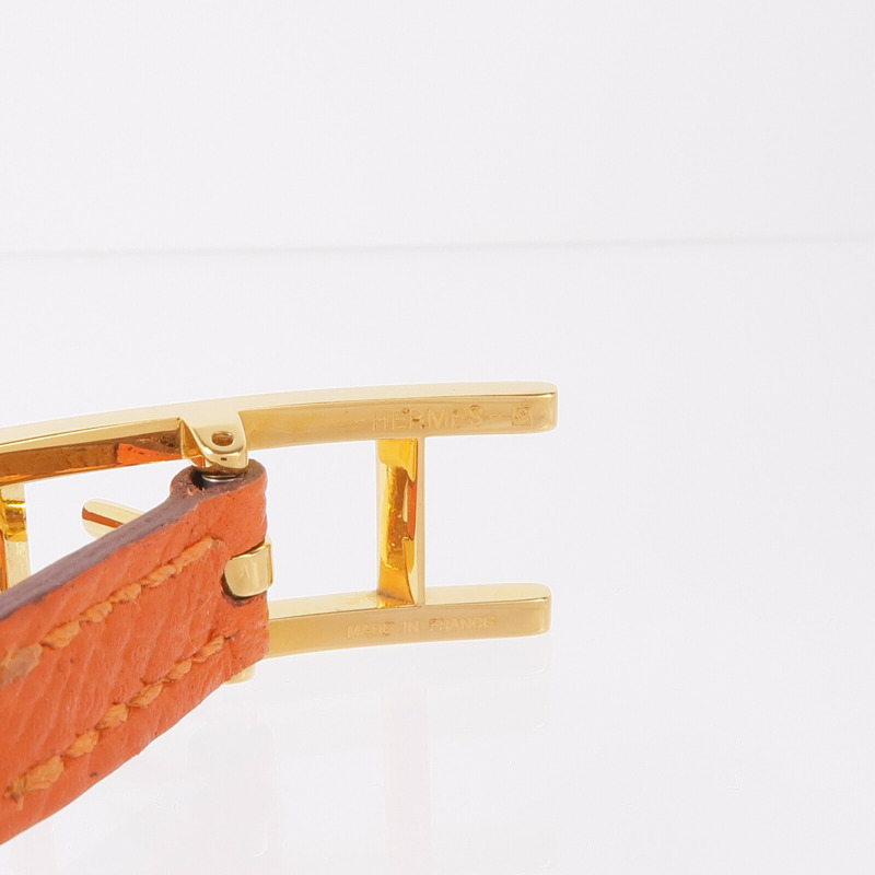 HERMES Epsom/Swift皮革Behapi Double Tour Bracelet金扣手帶-7