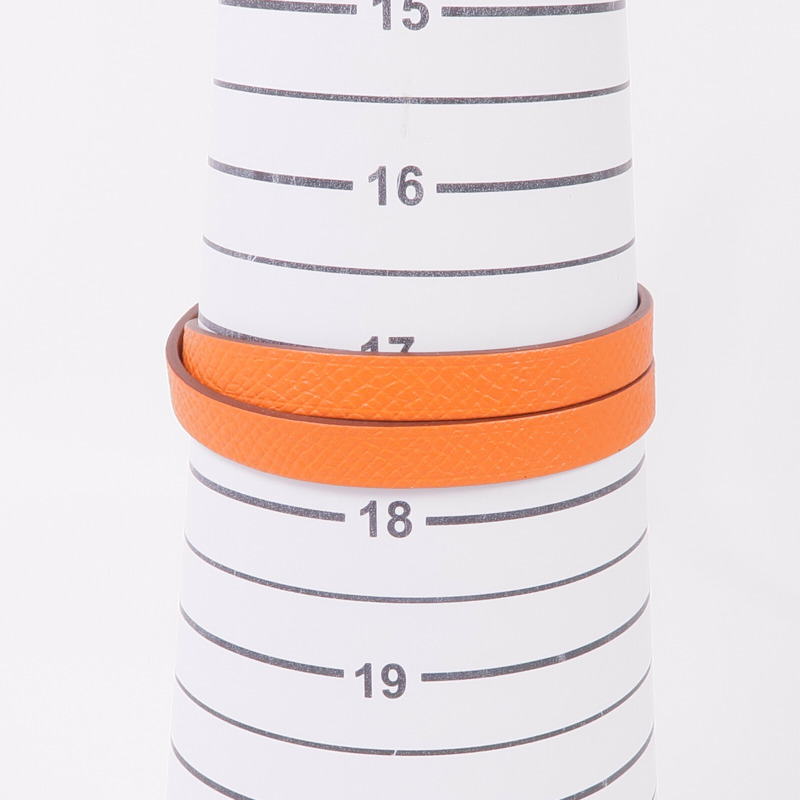 HERMES Epsom/Swift皮革Behapi Double Tour Bracelet金扣手帶-9