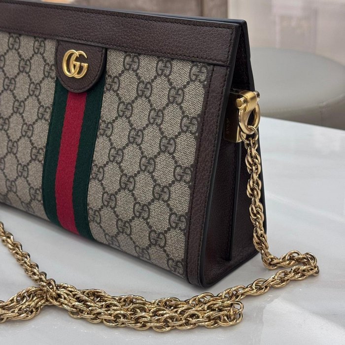 *SHIHNA名牌精品* GUCCI Ophidia GG 金鏈磁吸夾子包-3