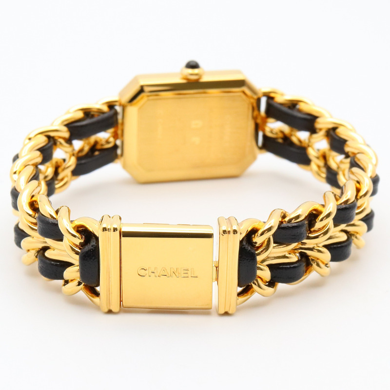 香奈兒 Premiere L 腕錶，鍍金，皮革錶帶，女士，黑色，H0001-4