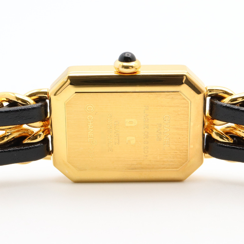 香奈兒 Premiere L 腕錶，鍍金，皮革錶帶，女士，黑色，H0001-5