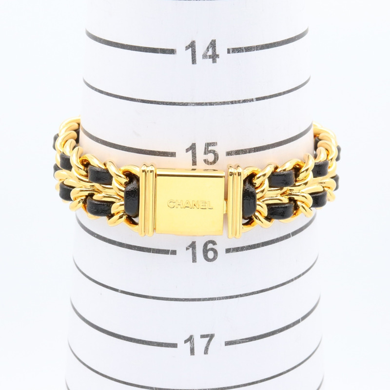 香奈兒 Premiere L 腕錶，鍍金，皮革錶帶，女士，黑色，H0001-7