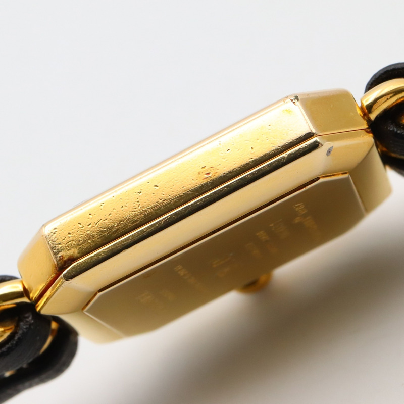 香奈兒 Premiere M 系列腕錶，鍍金，皮革錶帶，女士款，黑色，H0001-12