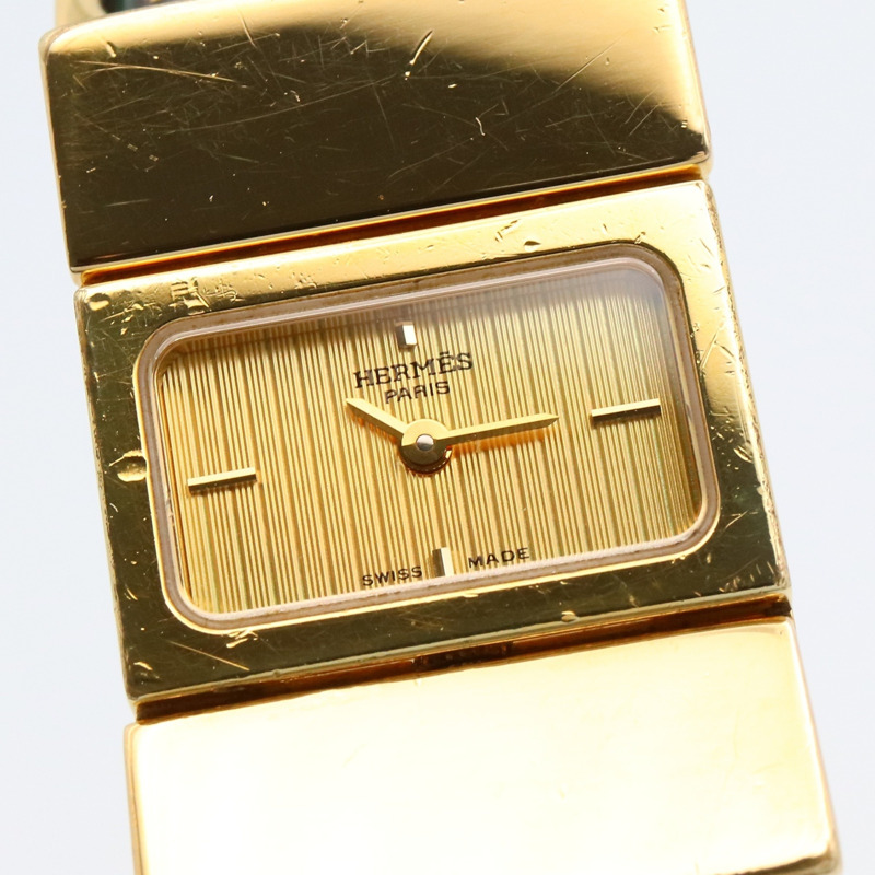 愛馬仕 LOQUE 女士腕錶，鍍金款，金色，LO1.201-2