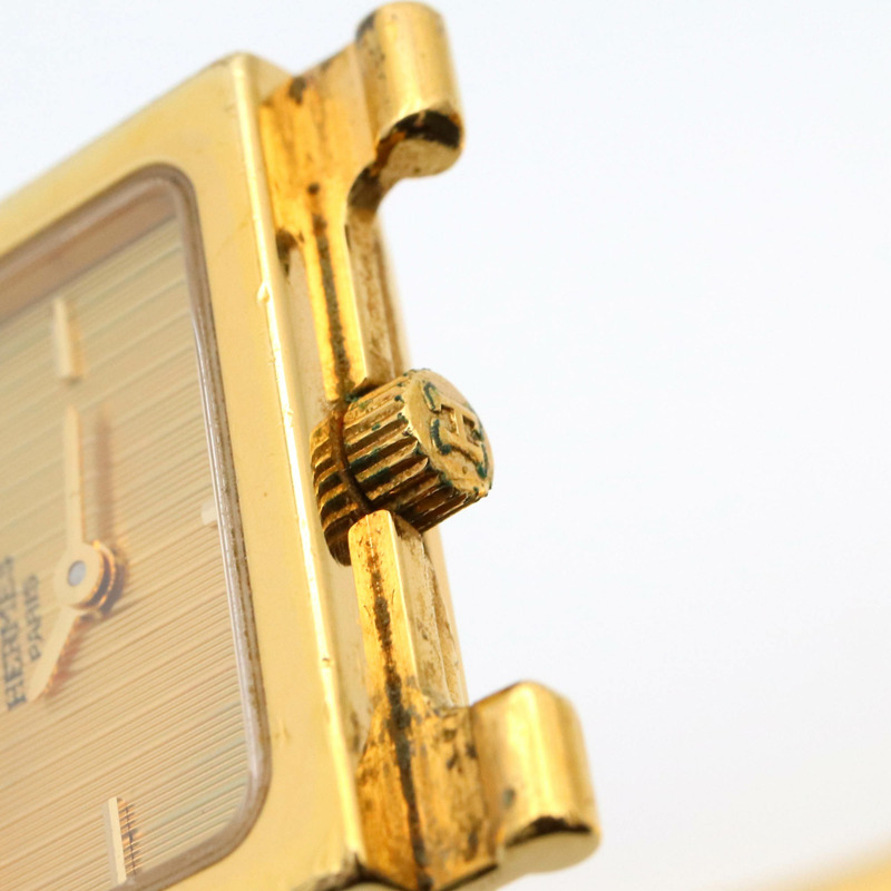 愛馬仕 LOQUE 女士腕錶，鍍金款，金色，LO1.201-6