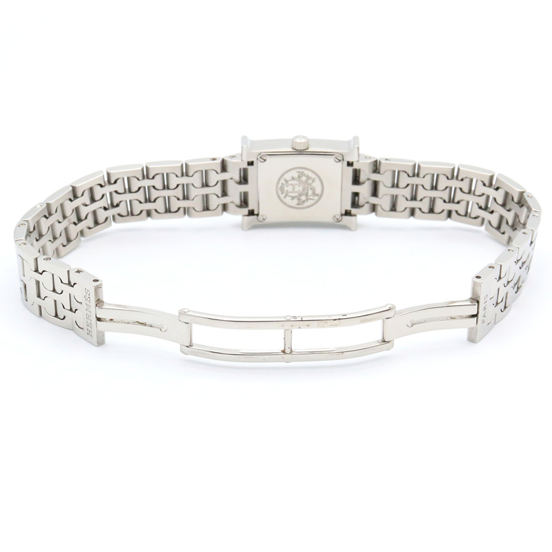 愛馬仕H系列腕錶，不鏽鋼材質，女士款，銀色，型號HH1.110-3