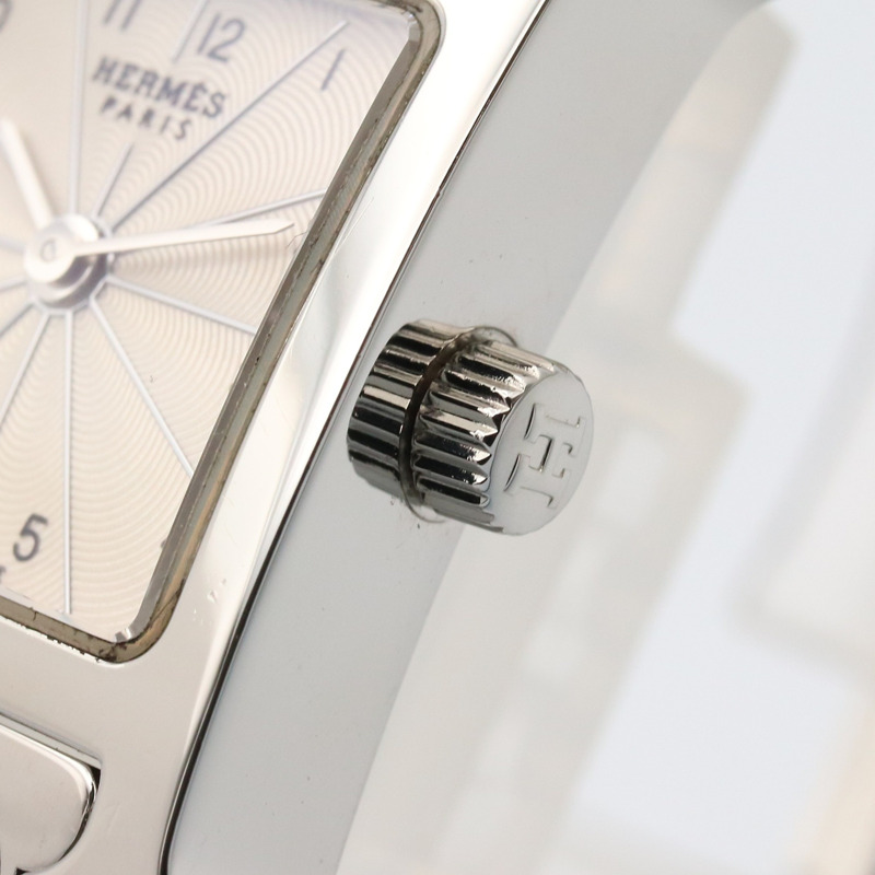 愛馬仕H系列腕錶，不鏽鋼材質，女士款，銀色，型號HH1.110-5