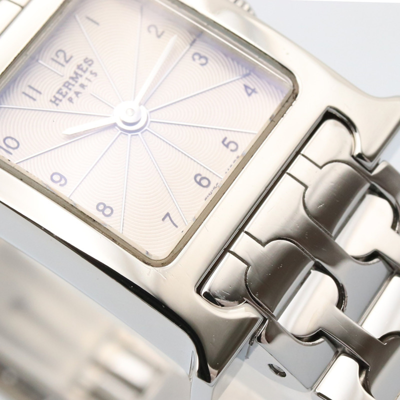 愛馬仕H系列腕錶，不鏽鋼材質，女士款，銀色，型號HH1.110-10