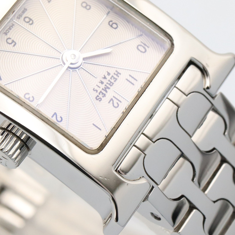 愛馬仕H系列腕錶，不鏽鋼材質，女士款，銀色，型號HH1.110-11