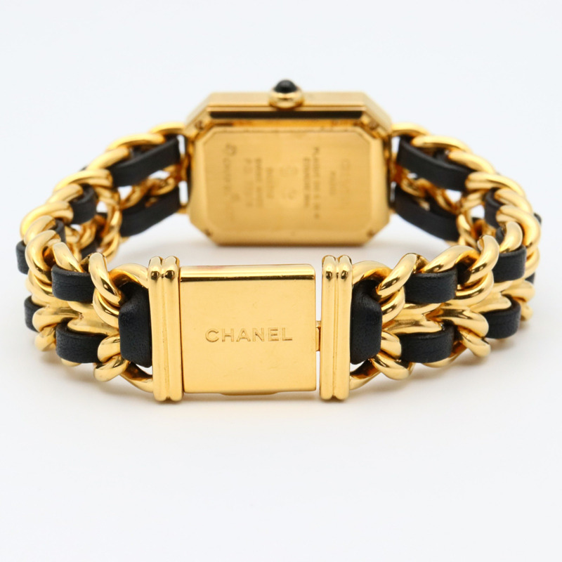 香奈兒 Premiere M 系列腕錶，鍍金，皮革錶帶，女士款，黑色，H0001-2