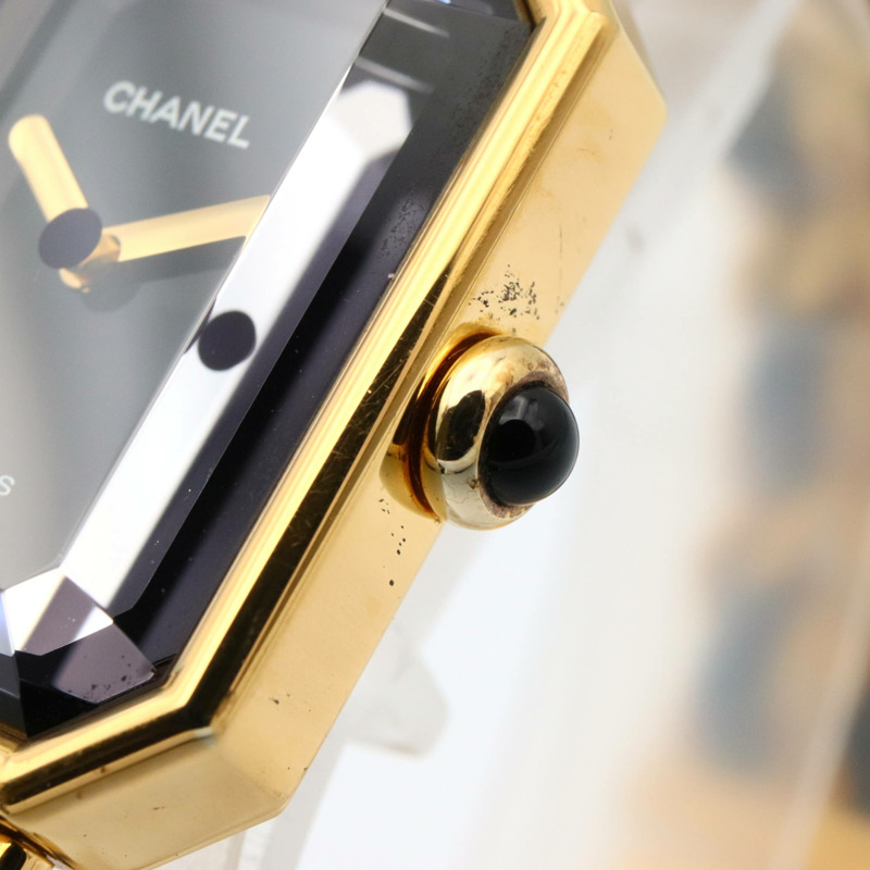 香奈兒 Premiere M 系列腕錶，鍍金，皮革錶帶，女士款，黑色，H0001-5