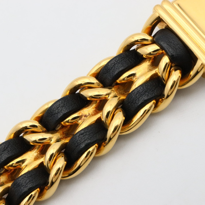 香奈兒 Premiere M 系列腕錶，鍍金，皮革錶帶，女士款，黑色，H0001-10