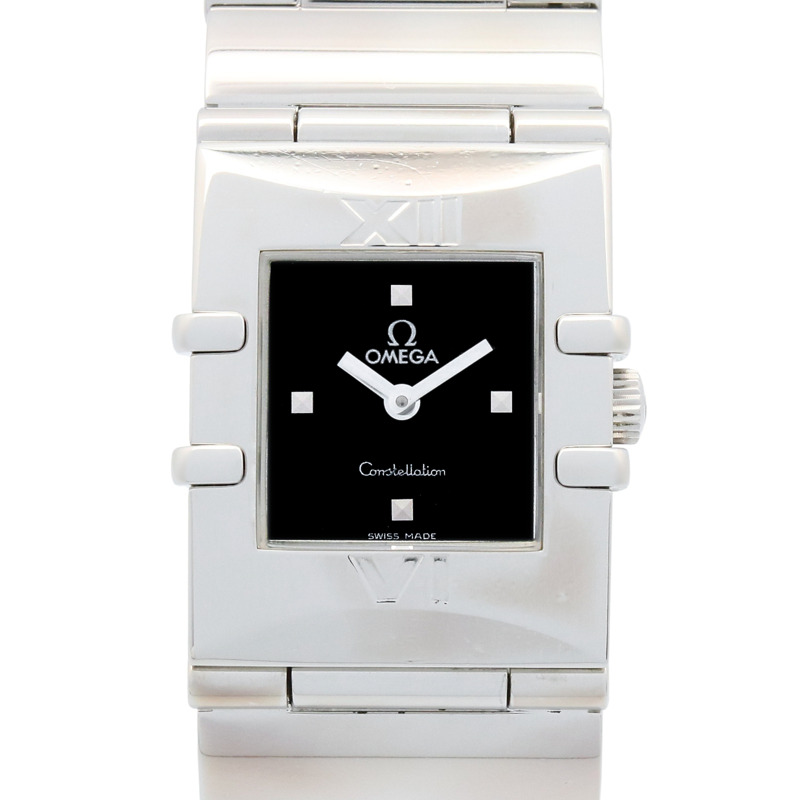 歐米茄星座系列 Cale Quadra 腕錶，不鏽鋼材質，女士款，黑色，1521.41-0